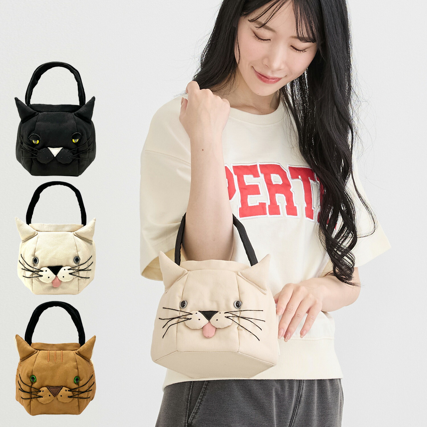 ROOTOTE BABY ROO NEKO ルートート トートバッグ ミニ ベビールー ネコ レディース 小さめ 猫 ブラック ホワイト ブラウン 黒 白 3541 母の日