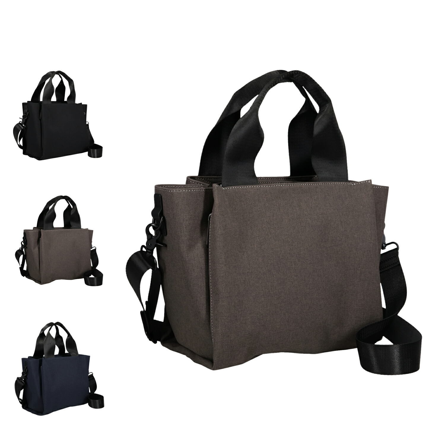 Un coeur 2WAY SQUARE TOTE アンクール バッグ ショルダーバッグ トートバッグ メンズ レディース 斜めがけ 大人 軽量 ファスナー付き 撥水 ブラック グレー ネイビー 黒 K905079 母の日