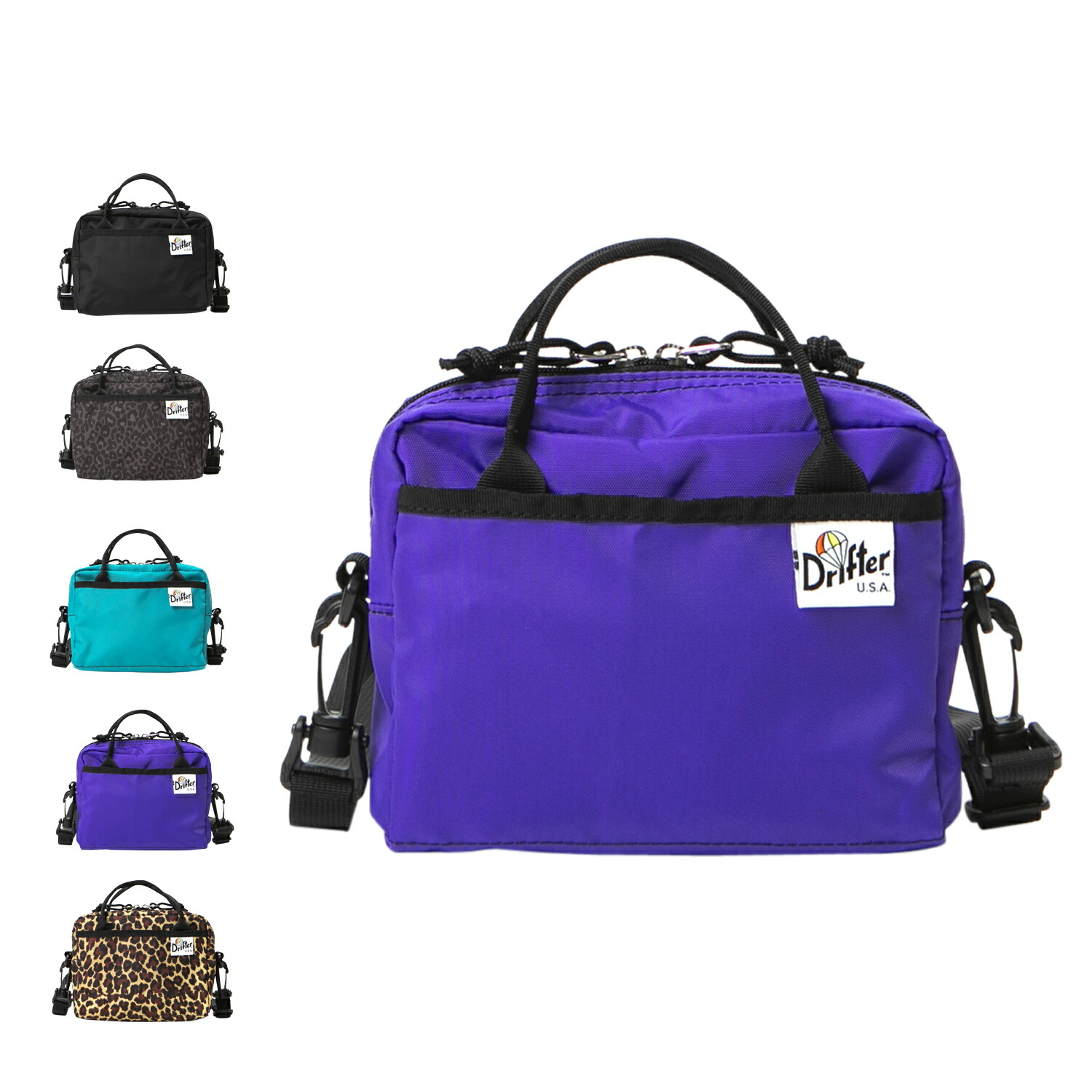 Drifter TIFFIN MINI BAG ドリフター バッグ ショルダーバッグ ハンドバッグ ティフィン ミニバッグ レディース 1.5L 2WAY 斜めがけ 軽量 ブラック ブルー パープル レオパード 黒 DFV1880 母の日