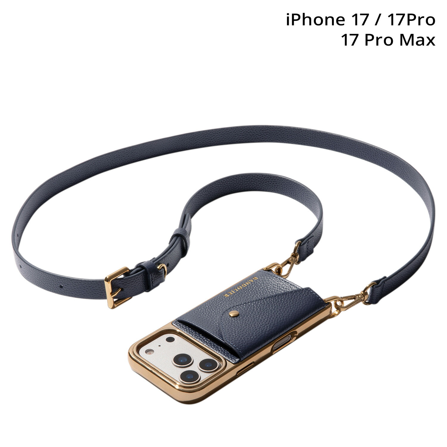 BANDOLIER HAILEY CHROME NAVY バンドリヤー スマホショルダー iPhone17 17Pro 17Pro Max スマホケース アイフォン ヘイリー クローム メンズ レディース ネイビー 86HAI 母の日