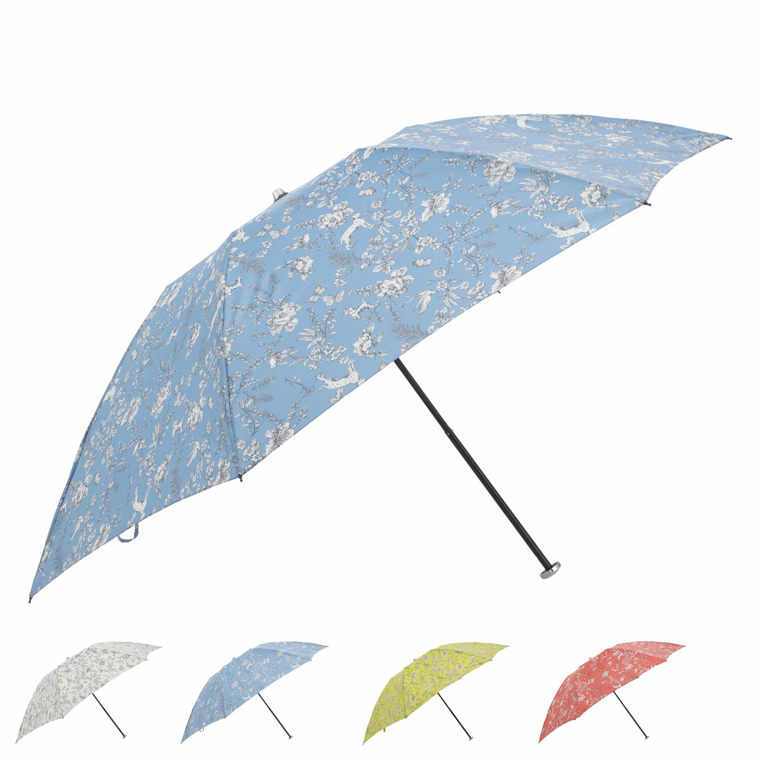 【最大1000円OFFクーポン】 AQUASCUTUM アクアスキュータム 折りたたみ傘 雨傘 ボタニカルプリント レディース 60cm 軽量 日本製 ライトベージュ ブルー イエロー コーラル 1AQ 17196|Findoriy