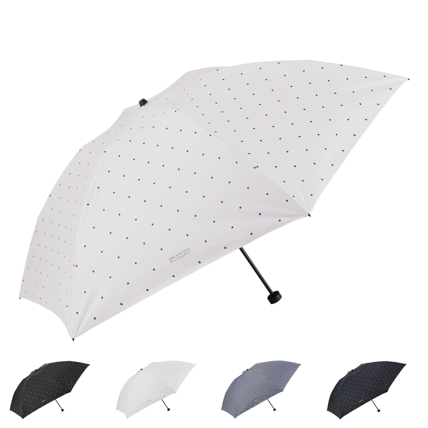 MACKINTOSH PHILOSOPHY マッキントッシュ フィロソフィー 日傘 雨傘 折りたたみ傘 ミニ 晴雨兼用 レディース 遮光 遮熱 軽量 ブラック オフホワイト グレー ネイビー 黒 22-431-12499-22｜Findoriy