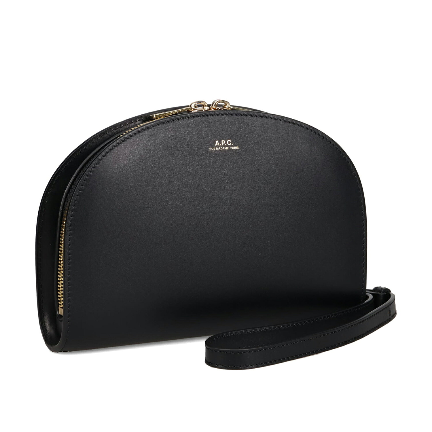 【最大1000円OFFクーポン発行中】 【訳あり】 A.P.C. DEMI-LUNE LEATHER CLUTCH アーペーセー デミルーン バッグ ショルダーバッグ レディース 斜めがけ 軽量 ブラック PXAWVF61596 【返品不可】｜Findoriy
