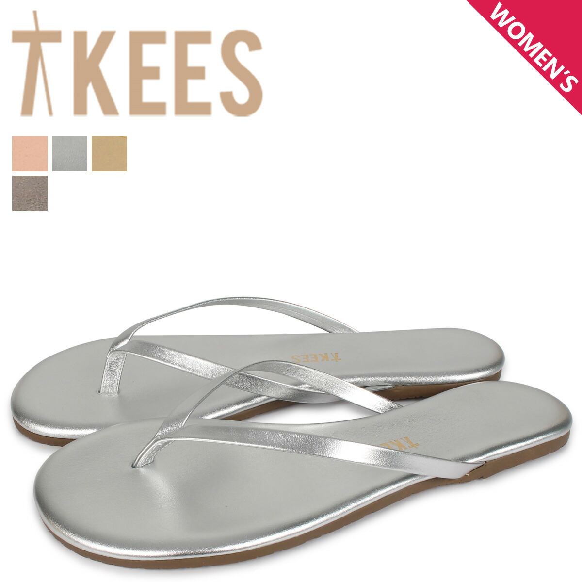 Tkees METALLICS SHADOWS ティキーズ メタリック シャドウ サンダル ビーチサンダル レディース ピンクゴールド シルバー グレー ゴールド 母の日