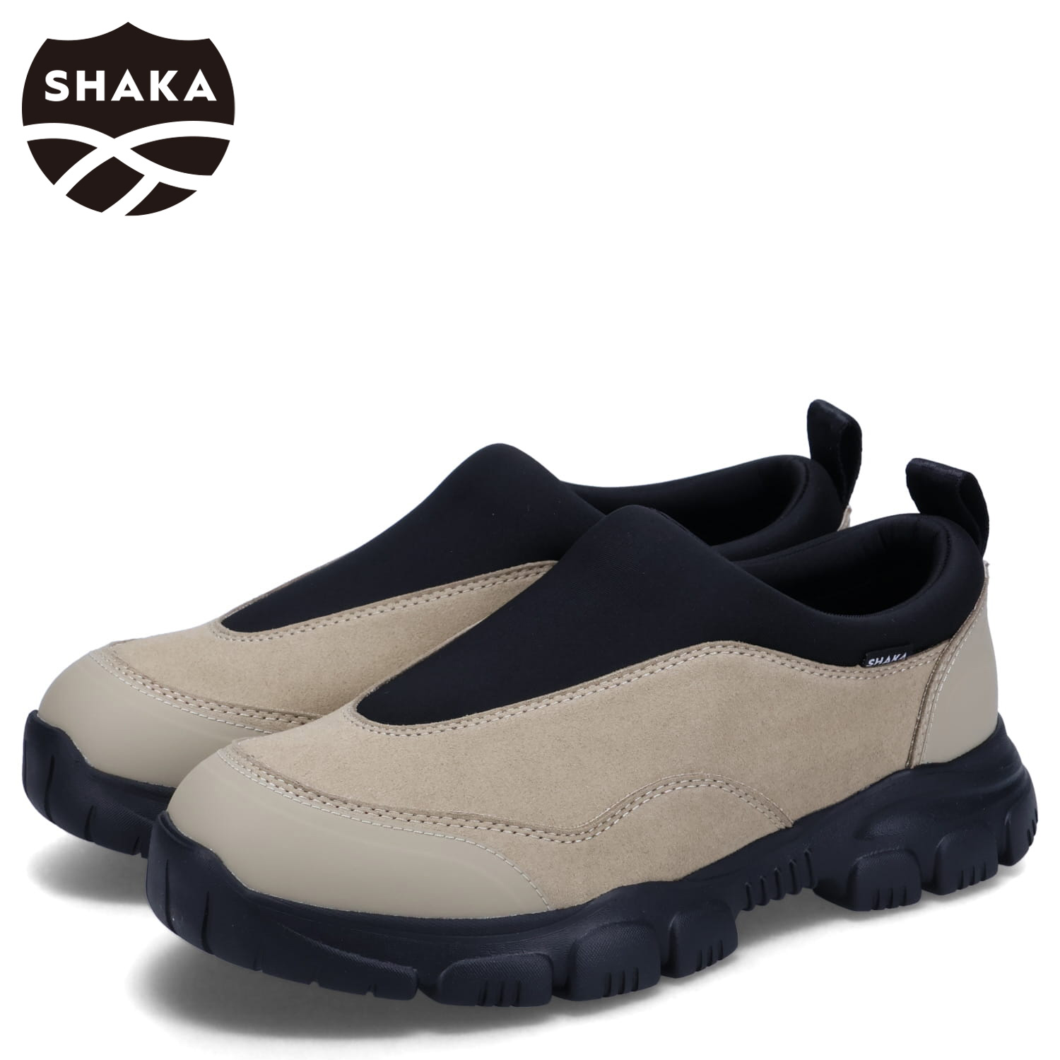 【最大1000円OFFクーポン】 SHAKA TREK SLIP ON MOC AT シャカ スリッポン シューズ トレック スリップオン モック AT メンズ ベージュ SK-256｜Findoriy