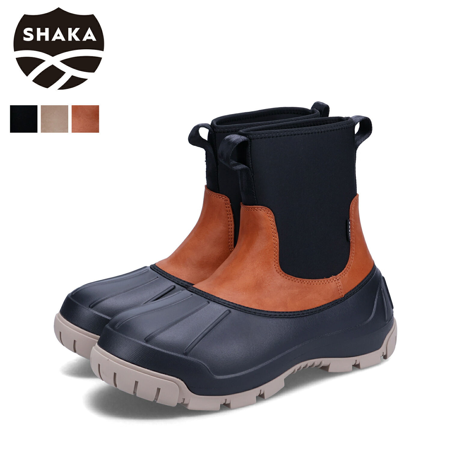 SHAKA SWAMP STRETCH BOOTIE MT シャカ ブーツ スワンプ ストレッチ ブーティー MT メンズ ブラック ベージュ ブラウン 黒 SK-258