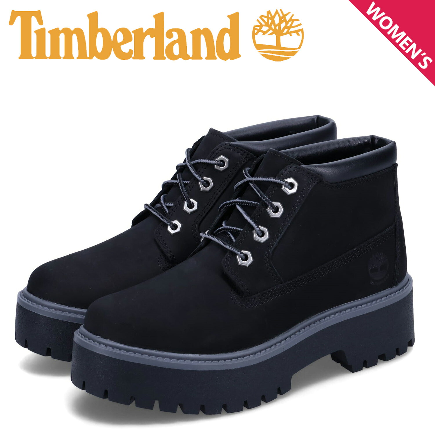 Timberland PREMIUM WP PLATFORM CHUKKA ティンバーランド ブーツ チャッカブーツ プレミアム ウォータープルーフ プラットフォーム レディース 厚底 防水 ブラック 黒 A5REN 母の日 17,424円