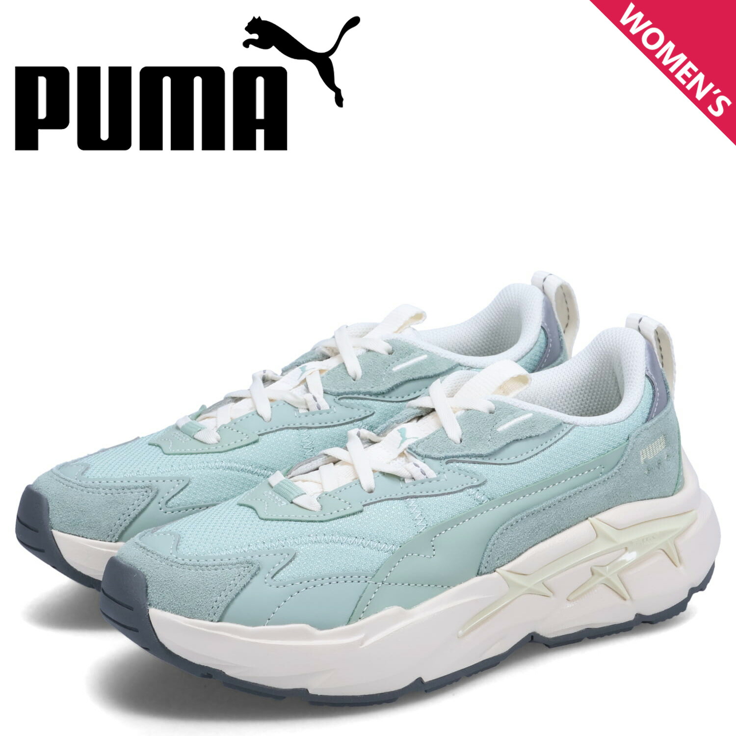 PUMA SPINA NITRO TONAL WNS プーマ スニーカー ウィメンズ スピナ ニトロ トーナル レディース 厚底 ライト ブルー 393782-03 母の日