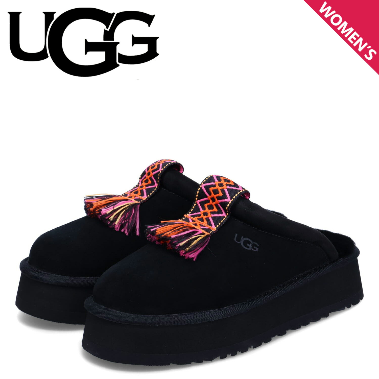 入手困難 UGGディスコ スライド アグ　ファーサンダル　ブラック UGG Disco Slide BLACK 21FW-I（アグ ディスコ スライド