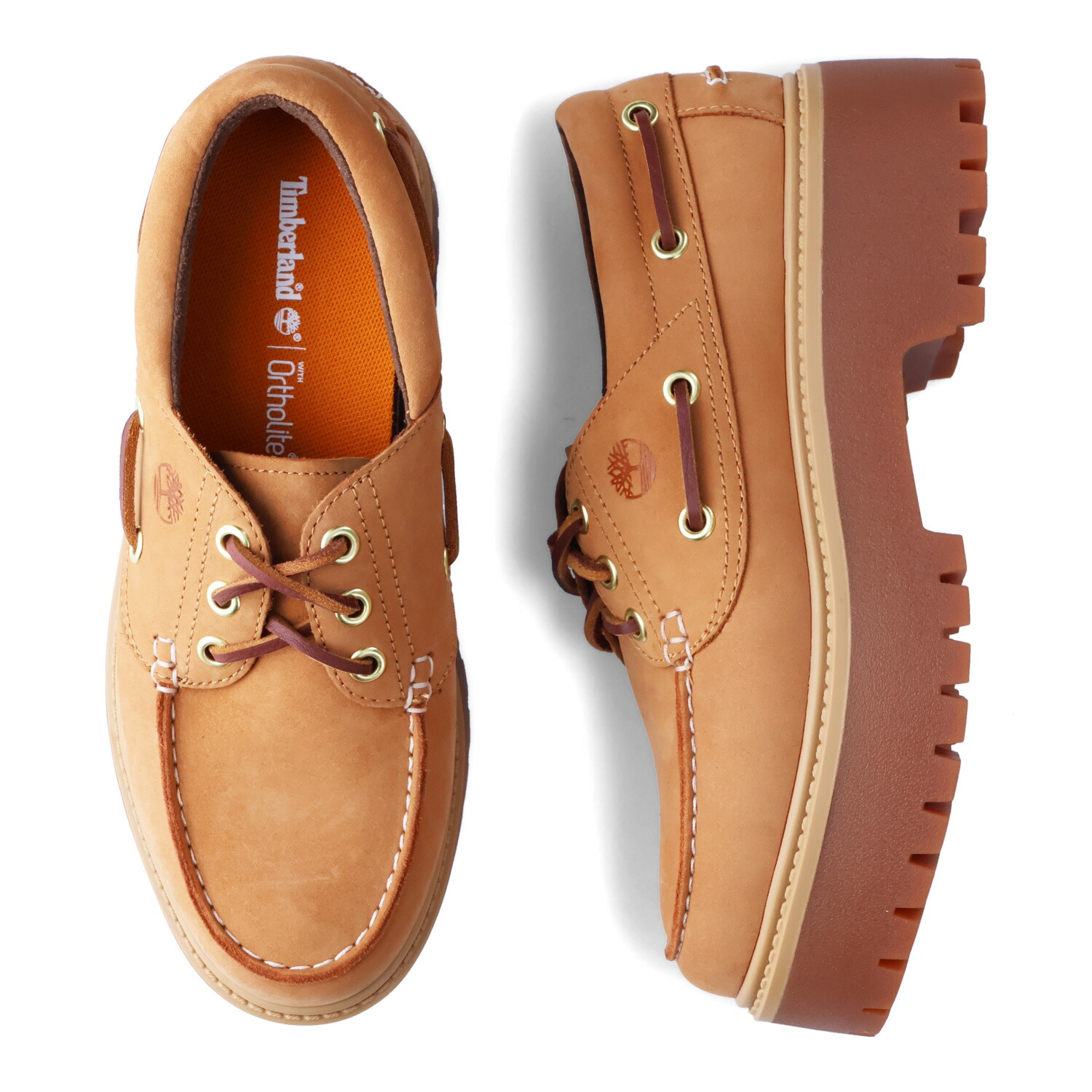 Timberland STONE STREET 3 EYE ティンバーランド デッキシューズ モカシン ストーン ストリート スリーアイ レディース 厚底 ウィート A6AUS