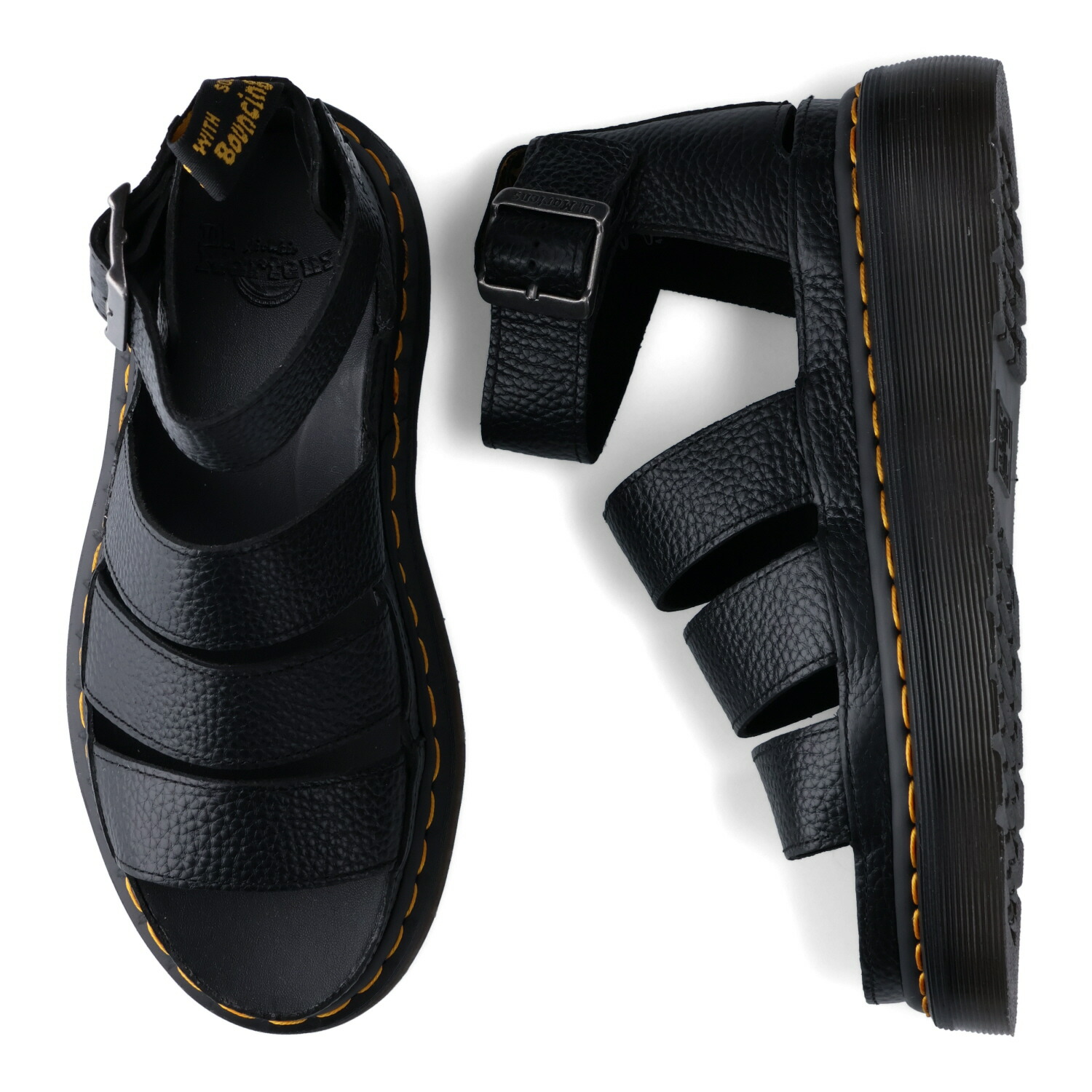 Dr. Martens黒レザーサンダルドクターマーチンクラリッサ24476001 ドクターマーチン（Dr.MARTENS）（レディース）スポーツ