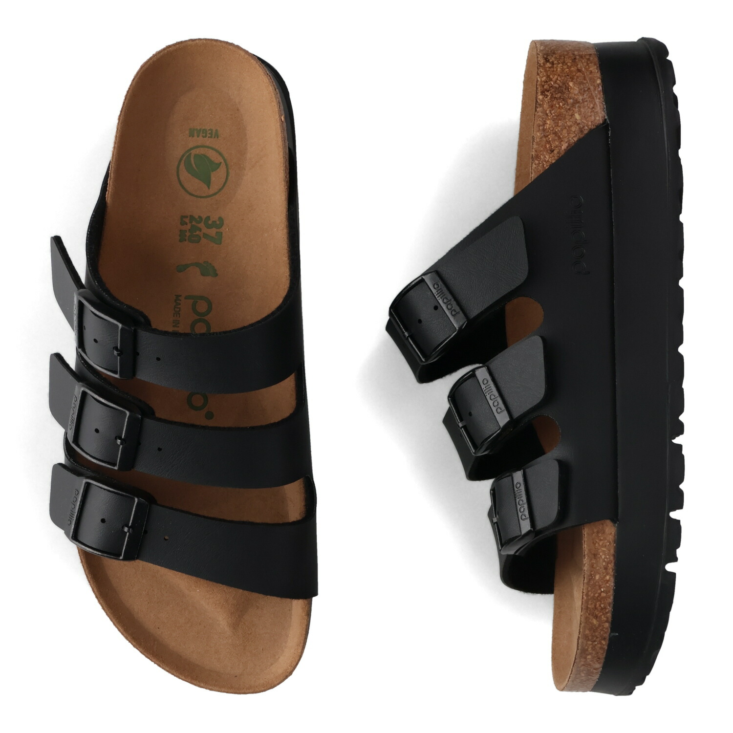 BIRKENSTOCK FLORIDA 3 FLEX PLATFORM ビルケンシュトック フロリダ 3 フレックス プラットフォーム サンダル レディース 細幅 厚底 ブラック 黒 1029737