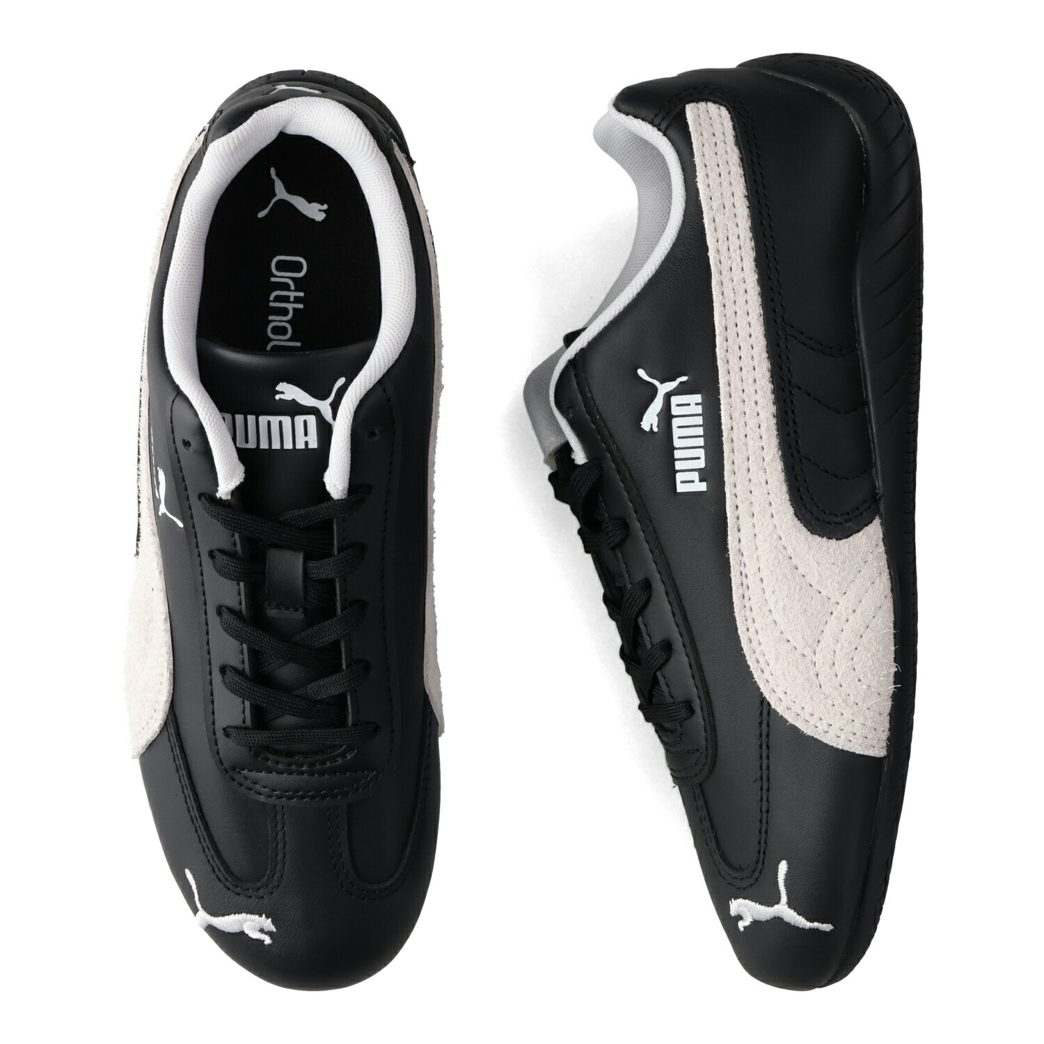 【楽天市場】PUMA SPEEDCAT LTHR プーマ スニーカー スピードキャット レザー レディース ブラック 黒 403175 ...