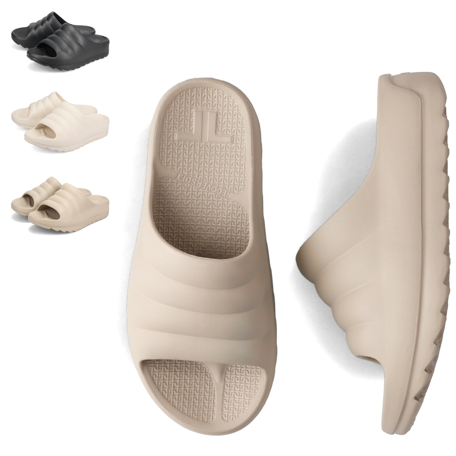 TELIC W-CLOUD テリック サンダル スライドサンダル メンズ レディース 厚底 ブラック ホワイト ライト ブラウン 黒 白