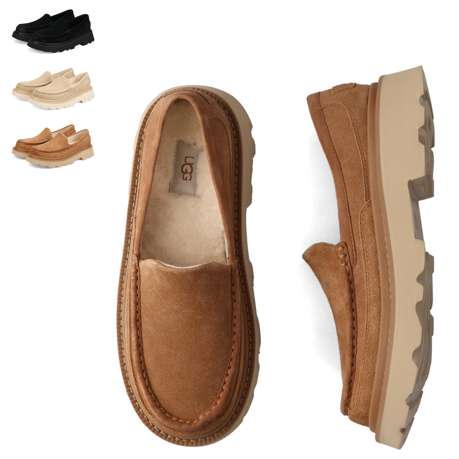 UGG ASCOT LUG アグ スリッポン ローファー アスコット ラグ メンズ ブラック ベージュ ブラウン 黒 1172691