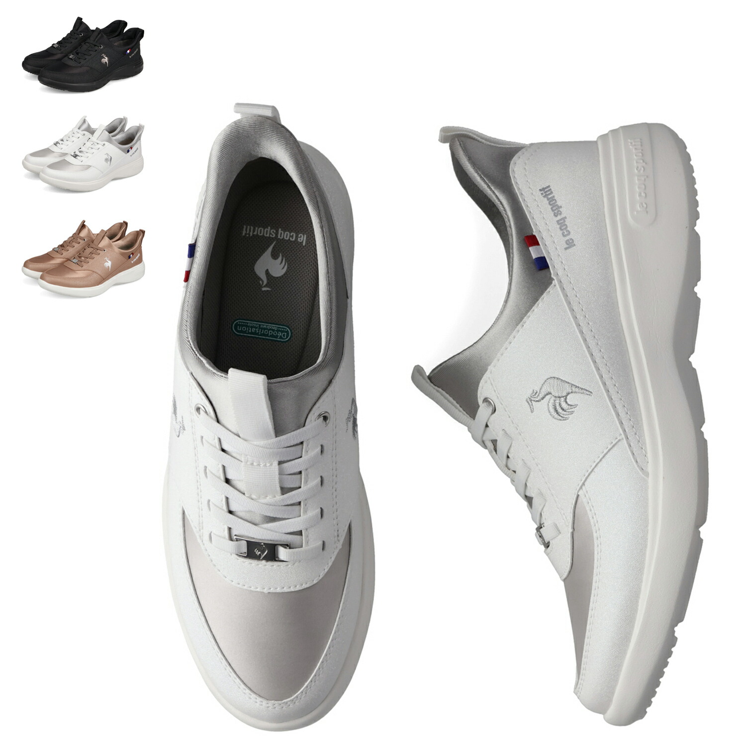 le coq sportif スニーカー LCS RHONE SI ルコック スポルティフ スニーカー LCS ローヌ SI レディース 軽量 LCS RHONE SI ブラック ホワイト ピンク 黒 白 LU6SSN00LZ