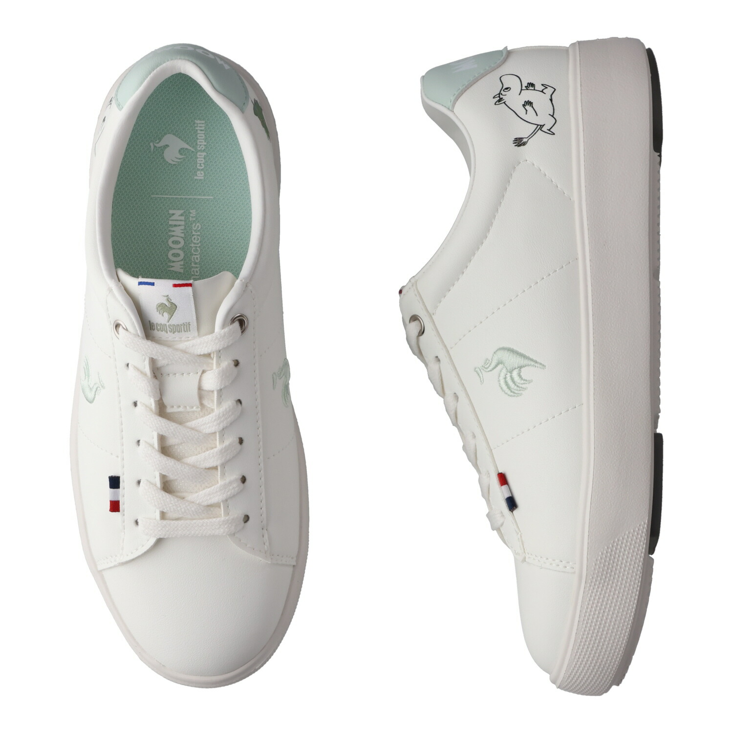 le coq sportif スニーカー LCS SHELL BOUND MM ルコック スポルティフ スニーカー LCS シェル バウンド MM レディース 軽量 ムーミン コラボ ホワイト グリーン 白 LU6SSN15LZ 母の日