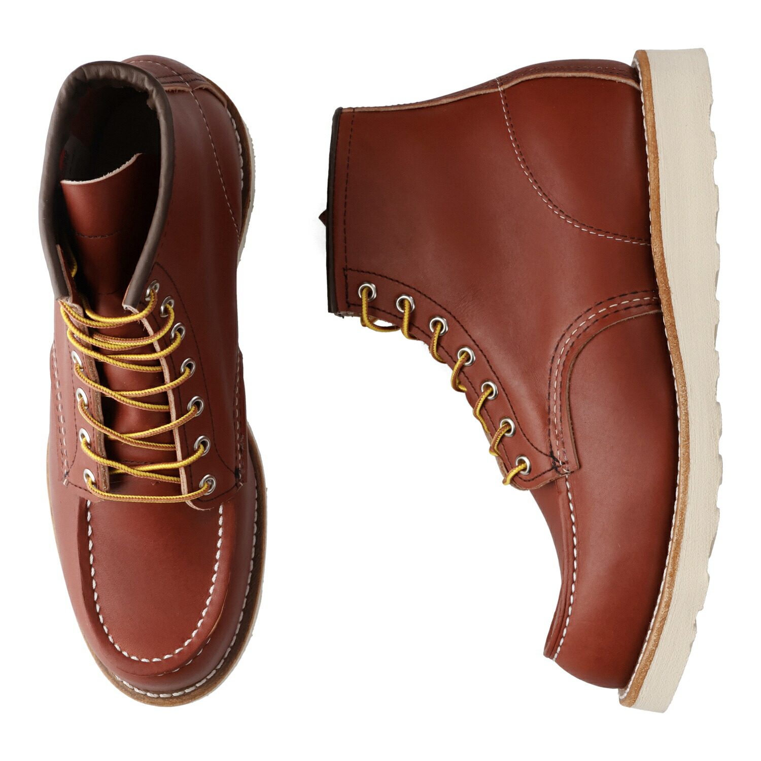 RED WING 6-INCH CLASSIC MOC レッドウィング 6インチ クラシックモック ブーツ メンズ Eワイズ USA製 レッドブラウン 8875｜Findoriy