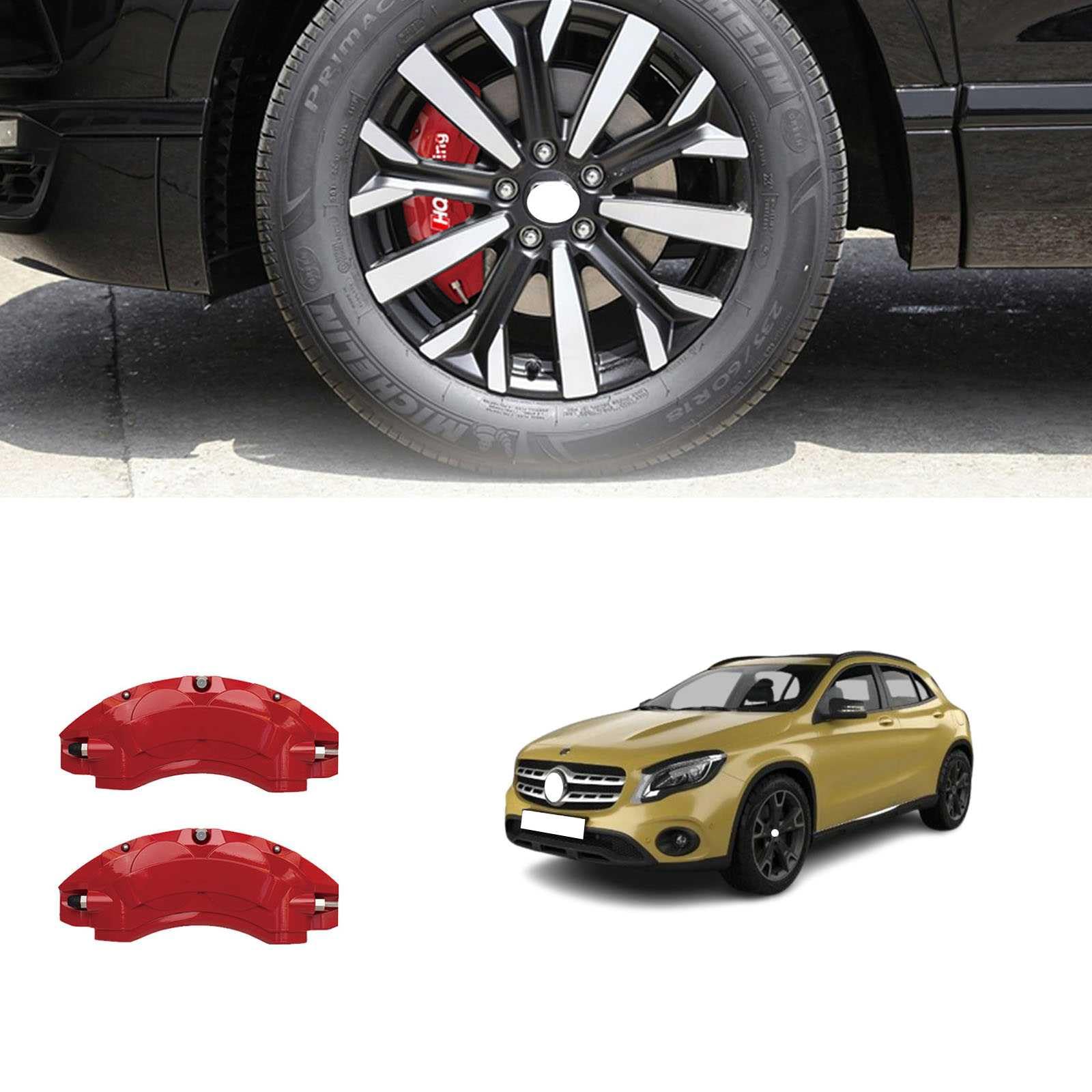 キャリパーカバー ベンツ GLAクラス X156 金属製キャリパーカバー 内部カバー ブレーキカバー GLA X156 GLA180 GLA220 GLA250 4MATIC スポーツ 車種専用設計アルミ合金製 高耐久 保護カバー 外装 ドレスアップ 保護｜ビッグファーム