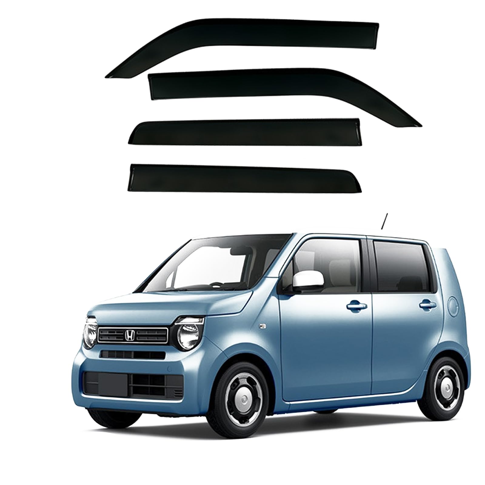 車用 サイドバイザー に適合 ホンダ N-WGN 2019 ドアバイザー バイザー ドアバイザー 車種専用設計 カーレインシールドウィンドウバイザー 車日除け 雨 カー装飾【4枚】｜ビッグファーム