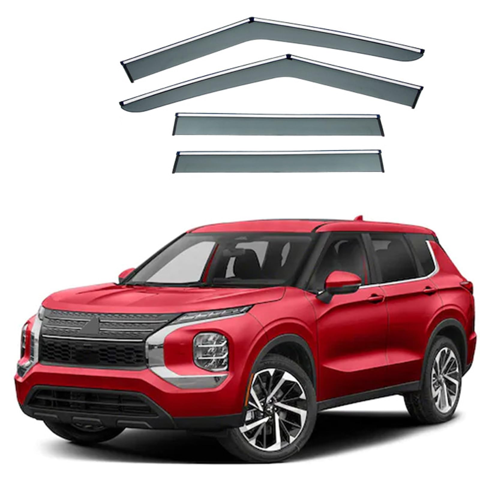 三菱 Outlander 2022- ドアバイザー 社外品 車用 サイドバイザー 車種専用設計 アクリルバイザー 自動車バイザ カーレインシールド