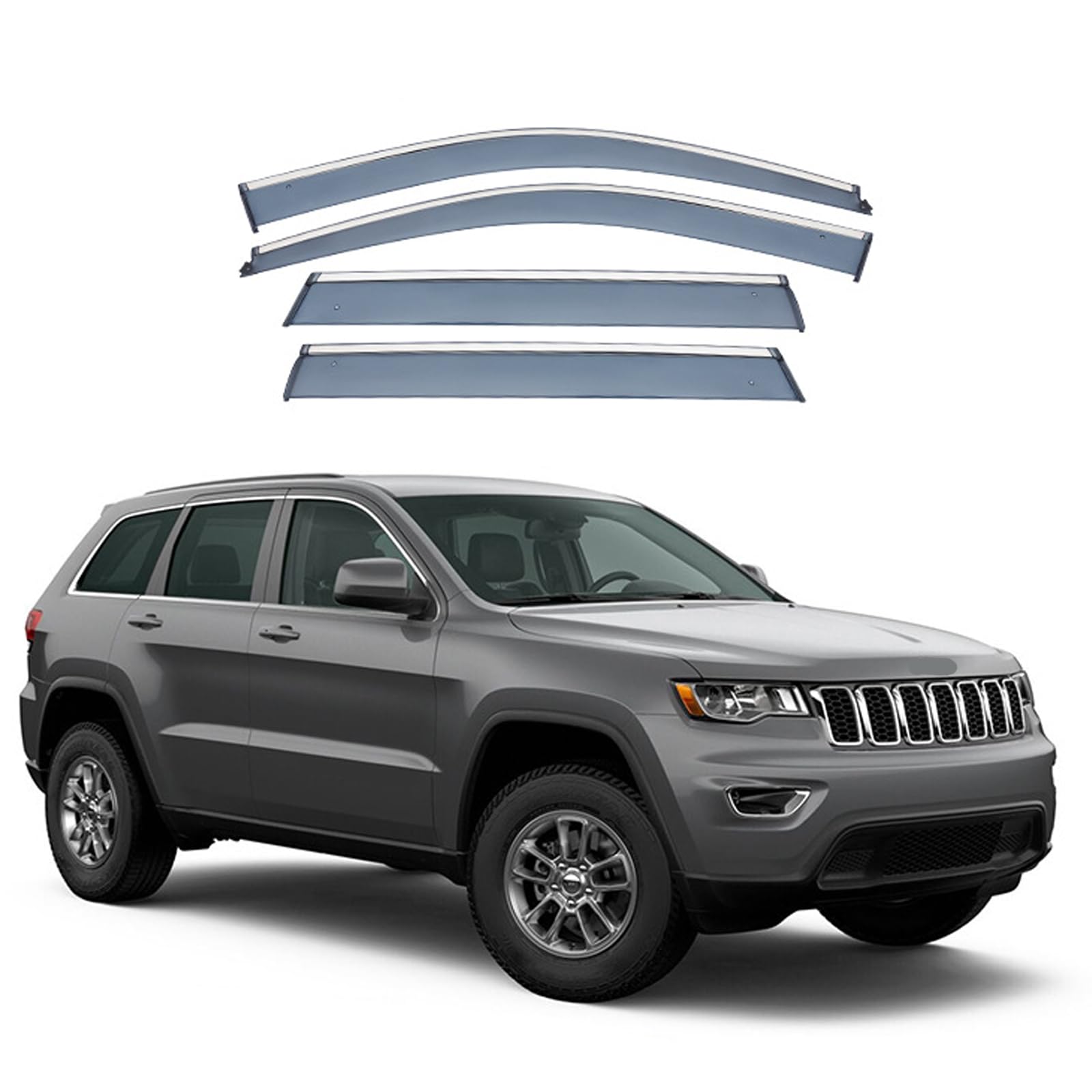 車用 サイドバイザー に適合 ジープ GRAND CHEROKEE 2011-2020 ドアバイザー バイザー 車種専用設計 カーレインシールドウィンドウバイザー 車日除け 雨 カー装飾【4枚】|ビッグファーム