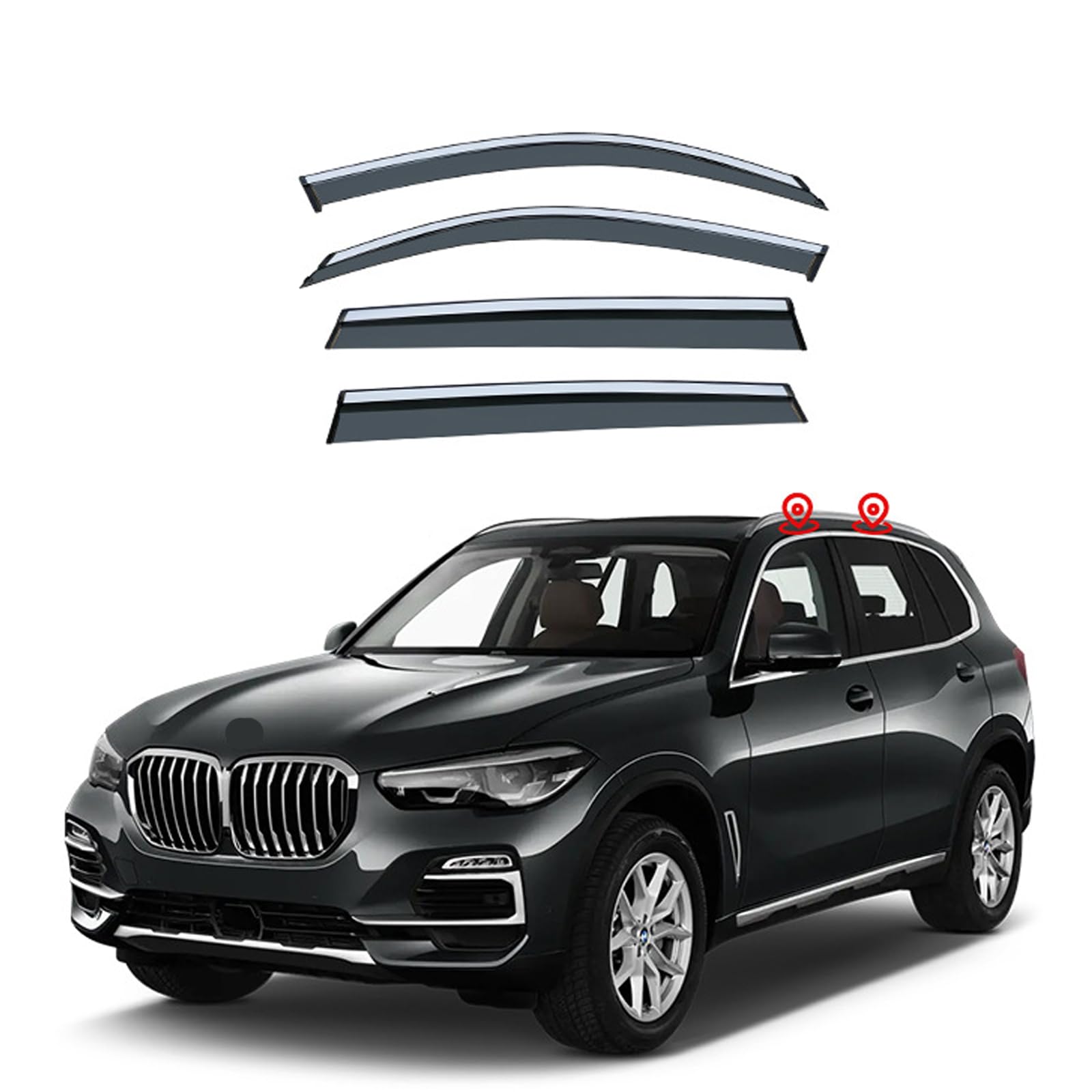 BMW 7 シリーズ E66 2002-2008 ドアバイザー 社外品 サイドバイザー アクリルバイザー 自動車バイザ カーレインシールド｜ビッグファーム