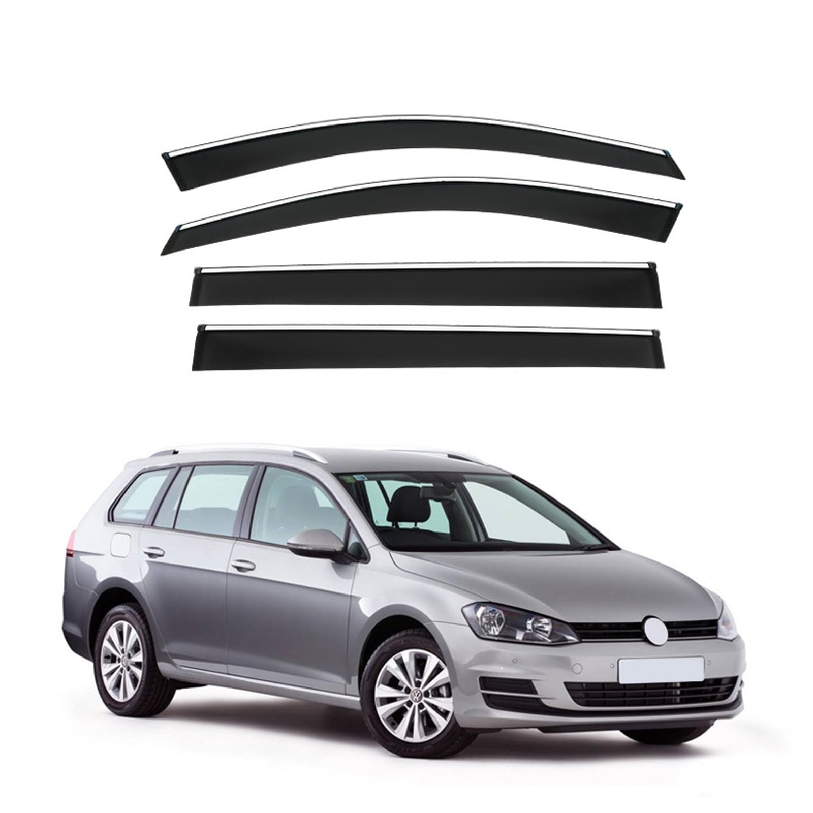 ドアバイザー ウインドウ VW GOLF 7 トラベル エディション 2014- 車用 サイドバイザー スモーク 運転席 助手席 サンバイザー 雨避け 雨よけ カーレインシールド 日避け 日よけ 車用 換気 窓 ドア窓 4枚|ビッグファーム