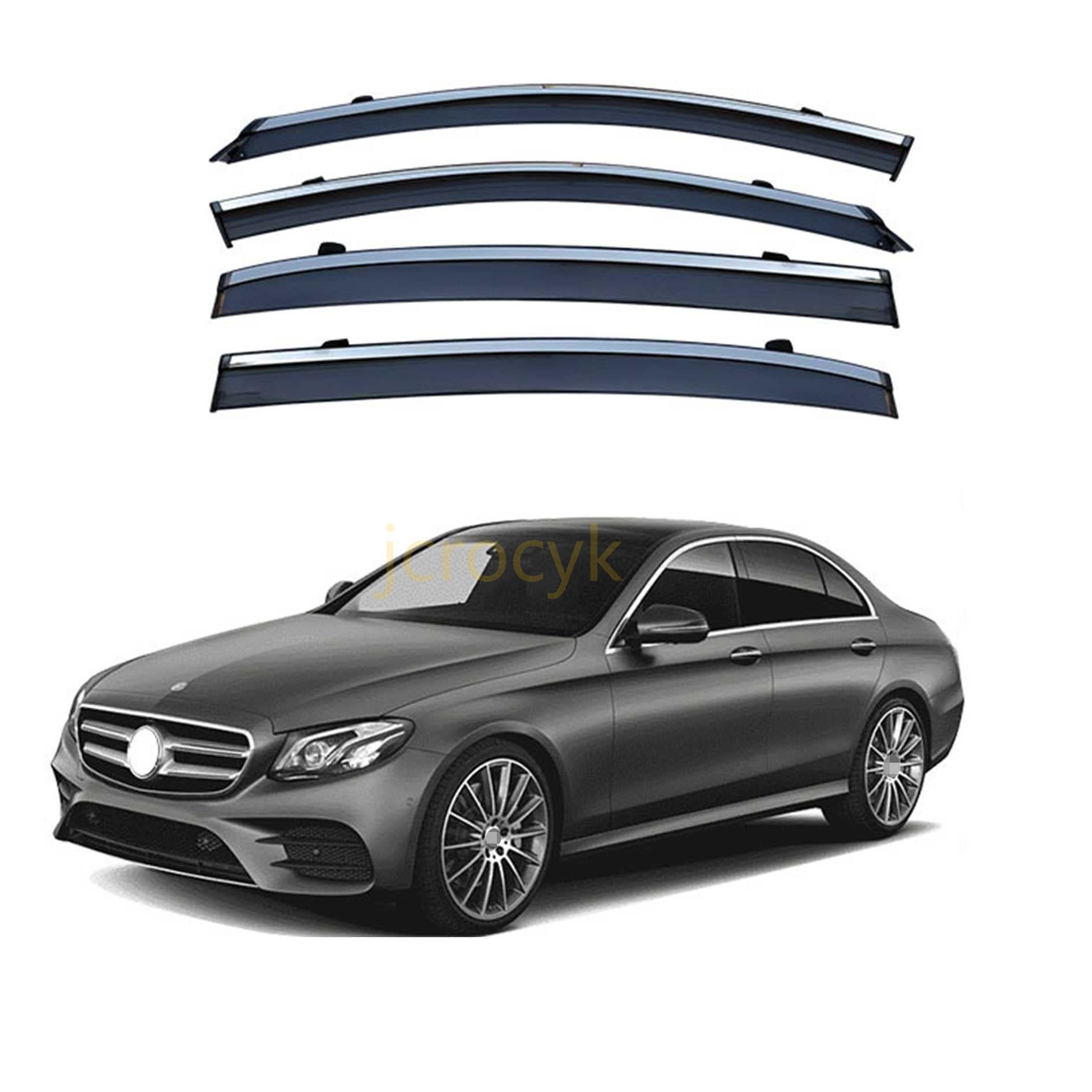 メルセデスベンツ E クラス セダン W212 W213 2010~2019年 車用サイドバイザー 車種専用ドアバイザー サイドバイザー カーレインシールド トリムカバー 雨除け 換気 ドアバイザー 半透明ブラック 社外品 【ホイールベースの延長 】