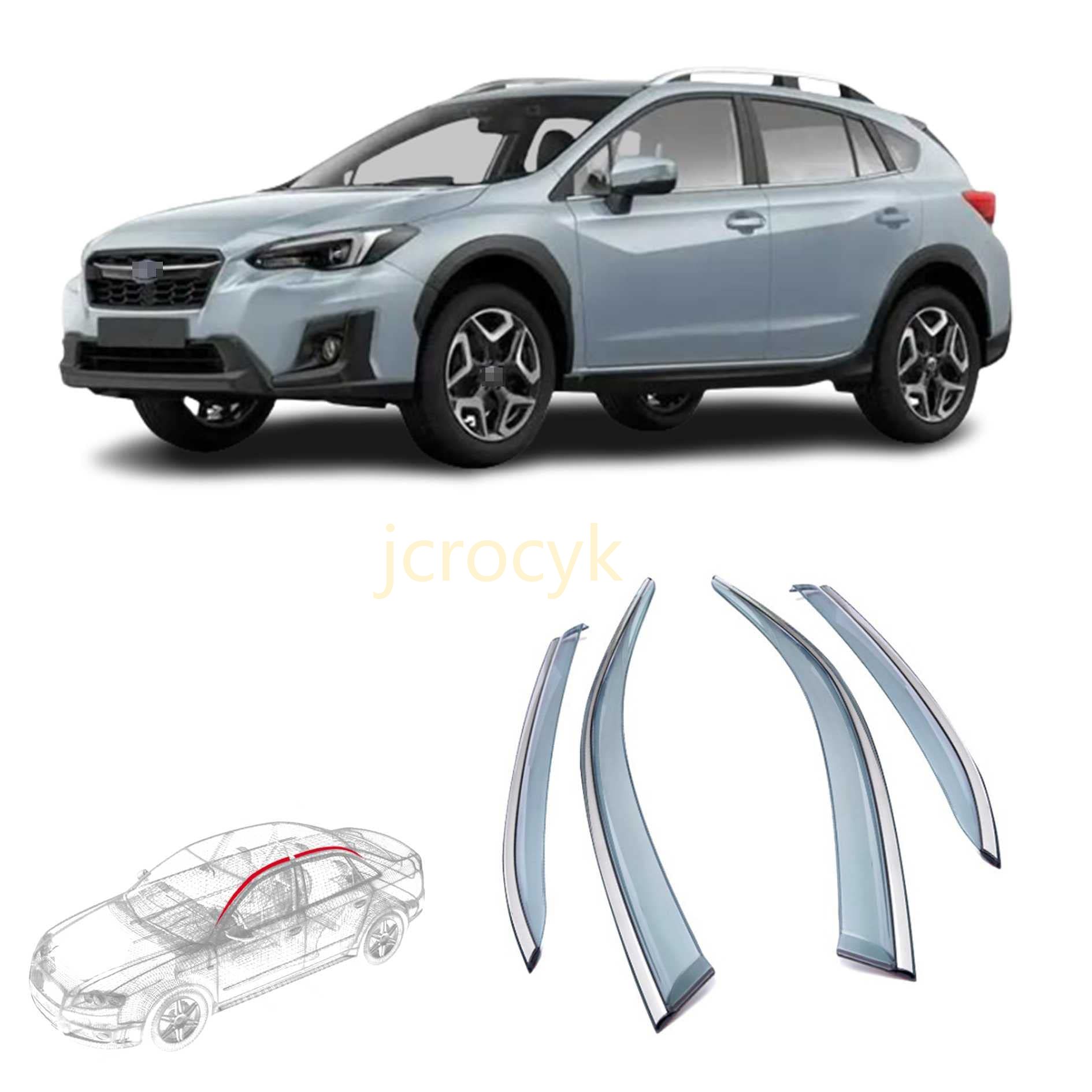 新型 スバル XV GT系 2018 2019 2020 専用 ドアバイザー サイドバイザー 車用サイドバイザー カーレインシールド 車種専用設計 雨避け 日避け トリムカバー 半透明ブラック 社外品