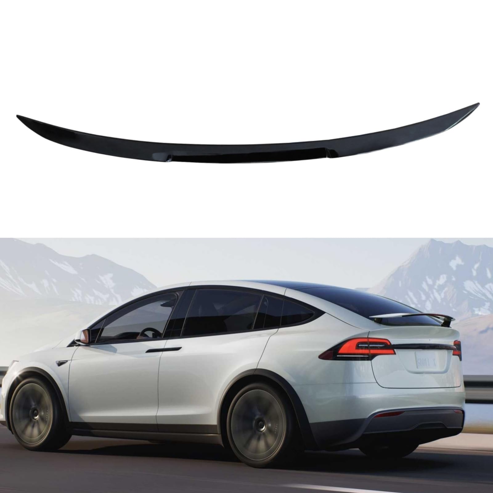 リアウィング スポイラー テスラ MODEL X 2016-2023 車種専用 リアスポイラー 塗装済み ABS製 外装パーツ エアロパーツ 艶あり黒｜ビッグファーム