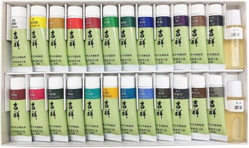 吉祥 日本画用えの具 熱電子管えの具 24色書き割り