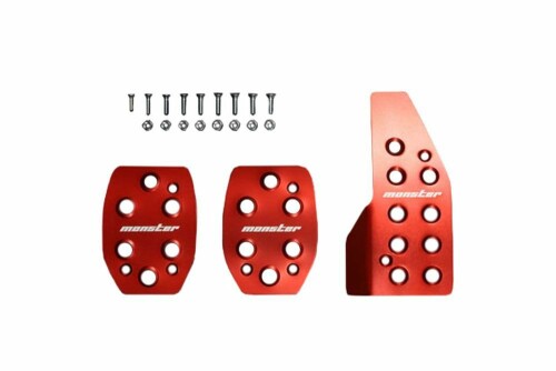 MONSTER SPORT スポーツドライビングペダルカバー/レッドアルマイト アルト ワークス HA36S ハスラー MR31S ワゴンR MH34S MT用 インテリア/849520-7200M
