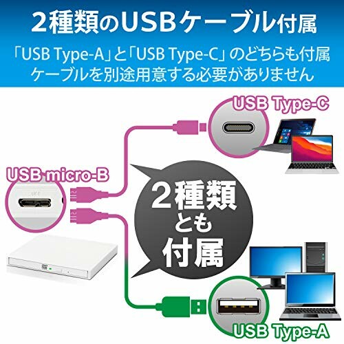 ロジテック 外付け Dvdドライブ Usb3 2 Gen1 Usb Type Cケーブル付 Windows Mac Surface対応 サイバーリンク データ書き込みソフト付 M Disc対応 ホワイト Ldr Pml8u3clwh Fitolab Com Br