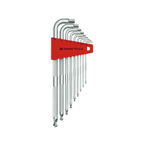 PB SWISS TOOLS ピービースイスツールズ(PB Tools) 置き目ネットボール入 どんぶり鉢付ロング六角鍵書き割り 9本組 包み皆無 3212LH-10