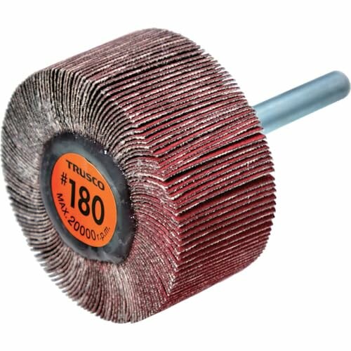 ＴＲＵＳＣＯ セラミックフラップホイール 軸径６ｍｍ ＃１８０ 外径５０×幅２５×軸長４０ （５個入） TCF5025-CE-180