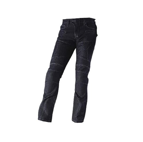 (KOMINE) バイク用 パンツ スーパーフィットプロテクトメッシュジーンズ WJ-739S 春夏秋向け メッシュ素材CE規格レベル2 ストレッチ素材プロテクター 07-739 Black M