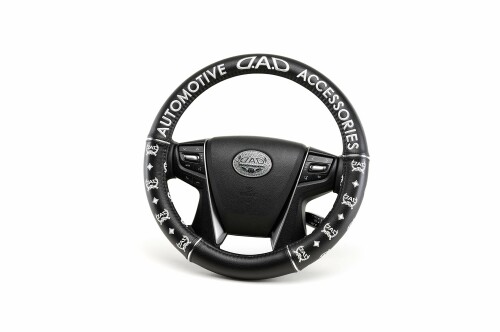 ギャルソン DAD ハンドルカバー D.A.D ロイヤル ステアリングカバー タイプディルス ブラック/ホワイト Mサイズ DILUS HA333-02 車 快適 汚れ防止 汚れ対策 キズ防止 キズ対策 普通車 軽自動車 P