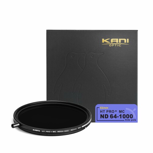 KANI 82粍 変数ND水漉し HT PRO+ MC ND64-1000 減光成り行き最大限度10絞り分 着脱式合わせる用ノッブ付 高濃さ時X状ムラ押さえ付ける 低無条件反射 撥水 撥油 防汚 ナノ上塗り 809469