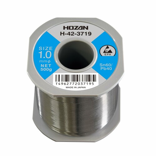 ホーザン(HOZAN) ハンダ スズ60% 鉛40% 重量500ｇ 長さ86ｍ 線径1.0ｍｍΦ H-42-3719