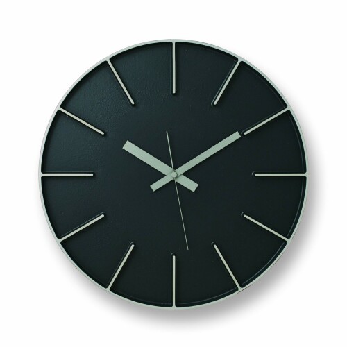 レムノス(Lemnos) 掛時計 アナログ エッジクロック アルミニウム 黒 Edge Clock直径:35cm AZ-0115 BK