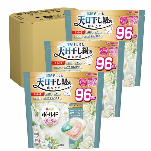 塗板 ジェルボール 延性のある剤入り口・入口大静電容量 96個×3袋 白いこと紅茶\u0026フローラルの芳ばしさ 洗い濯ぎ中性洗剤 詰め替え