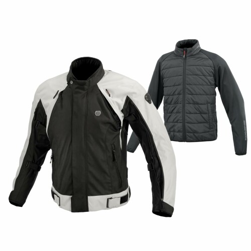 (KOMINE) バイク用 ジャケット JK-5995 フルイヤーシステムジャケット セット Light Grey 2XL 07-5995