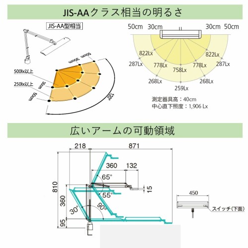 きれい 山田照明 Z-LIGHT LED デスクライト 高演色LEDRa97 Z-80PROIIW