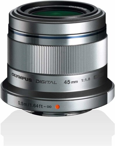 OLYMPUS 単興味の中心水晶体 M.ZUIKO DIGITAL 45粍 F1.8 しろがね色