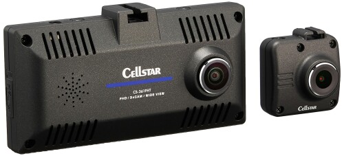 セルスター ドライブレコーダー 前方・車内・後方3カメラ(360°+リヤ) CS-361FHT 200万画素 FullHD HDR STARVIS 1.44インチ microSD(64GB)付 駐車監視機能 GPSお知らせ機能(データ更新無料) 日本製 3年保証
