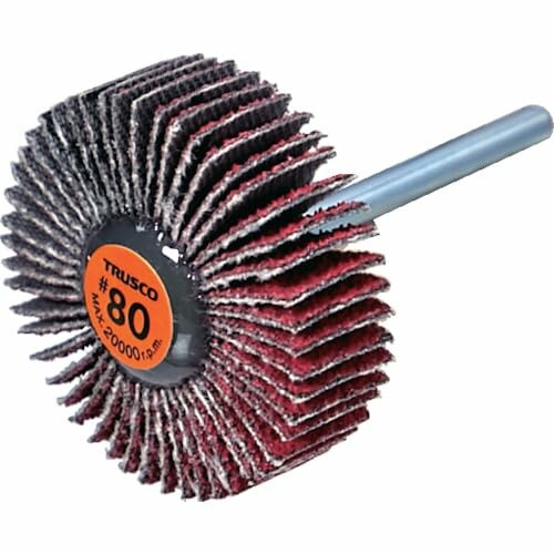 ＴＲＵＳＣＯ セラミックフラップホイール 軸径３粍 ＃８０ 外径３０×幅１０×軸長３０ （１０個入） TCF3010-CE-80