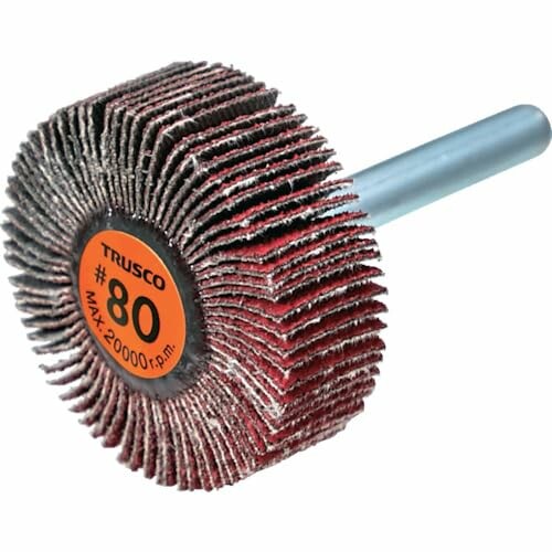 ＴＲＵＳＣＯ セラミックフラップホイール 軸径６ｍｍ ＃８０ 外径４０×幅１５×軸長４０ （５個入） TCF4015-CE-80