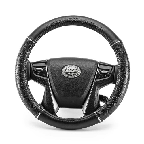 ギャルソン DAD ハンドルカバー D.A.D ステアリングカバー タイプ モノグラムレザー Sサイズ ブラック HA458-01 車 快適 汚れ防止 汚れ対策 キズ防止 キズ対策 普通車 軽自動車 PUレザー グリ