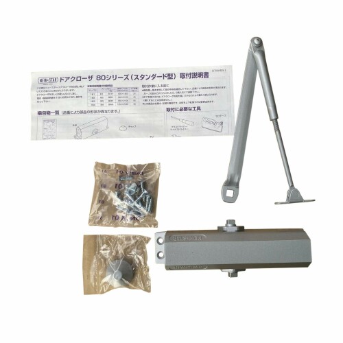 日本ドアーチェック生み出すこと ニューはやりっ児 標準尺度型 ドアクローザ 立ちふさがるなし しろがね色 82 1個
